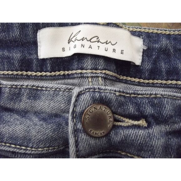 Kancan Jeans 29 x 27" Crop distressed skinny High Rise raw frayed hem destroyed - Picture 3 of 9